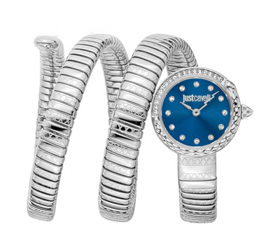 Just Cavalli Signature Snake Incantevole Argento Blu