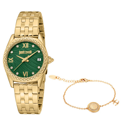 Just Cavalli SET Indomabile Animalier Giallo Oro Verde