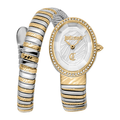 Just Cavalli Signature Snake Velina Argento Oro giallo