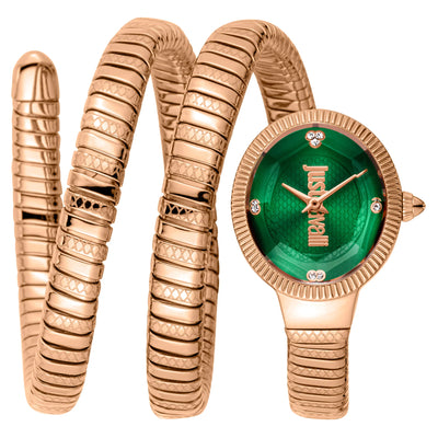 Just Cavalli Signature Snake After Party Oro Rosa Verde