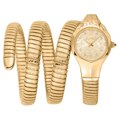 Just Cavalli Signature Snake Ravenna Giallo Oro Champagne
