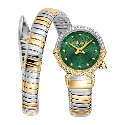 Just Cavalli Signature Snake Radiosa Due Toni YG Argento Verde
