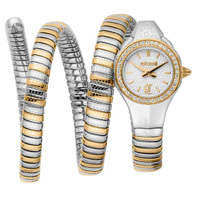 Just Cavalli Signature Snake Vita Due Toni YG Argento