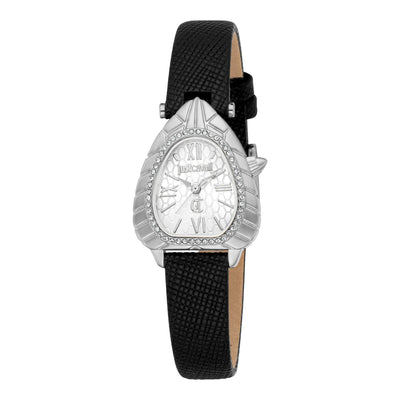 Just Cavalli Animalier Perla Pelle Nera Argento