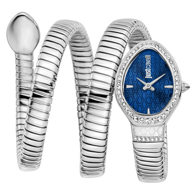 Just Cavalli Signature Snake Carezza Argento Notte blu