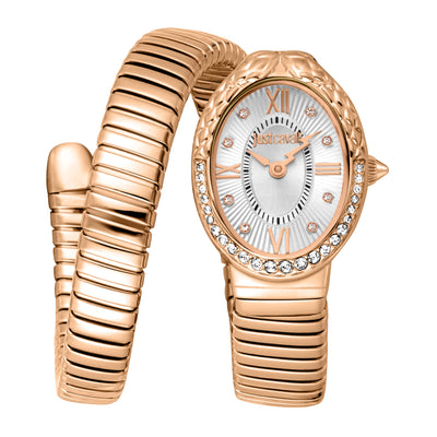 Just Cavalli Signature Snake Fiore Oro rosa Argento